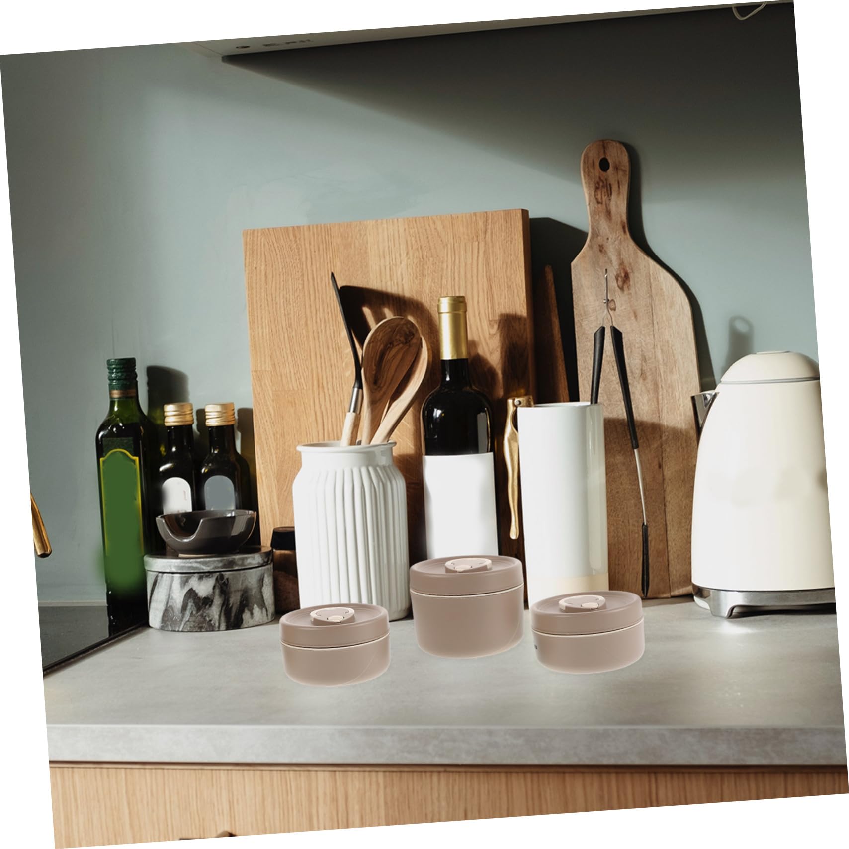Alipis 3pièces Set De Récipients à Lunch Empilables Acier Avec Pour Adultes Boîte Bento Portative Pour Bureau Et