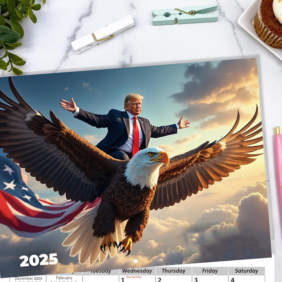 Calendario de pared 2025 de Donald Trump