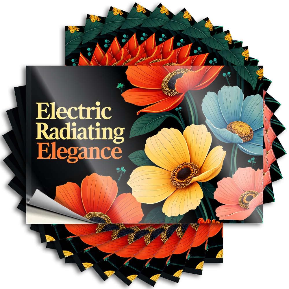 Saying Aesthetic Bedroom Decorations Cover Electric Radiating Elegance Flowers - No Residue Decals for Beer(8X12CM)