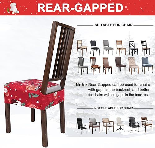 Miniatura 5 de NIBESSER Juego de 6 fundas de asiento para sillas de comedor, elásticas, suaves, extraíbles y lavables, fundas de cojín para comedor, fundas de