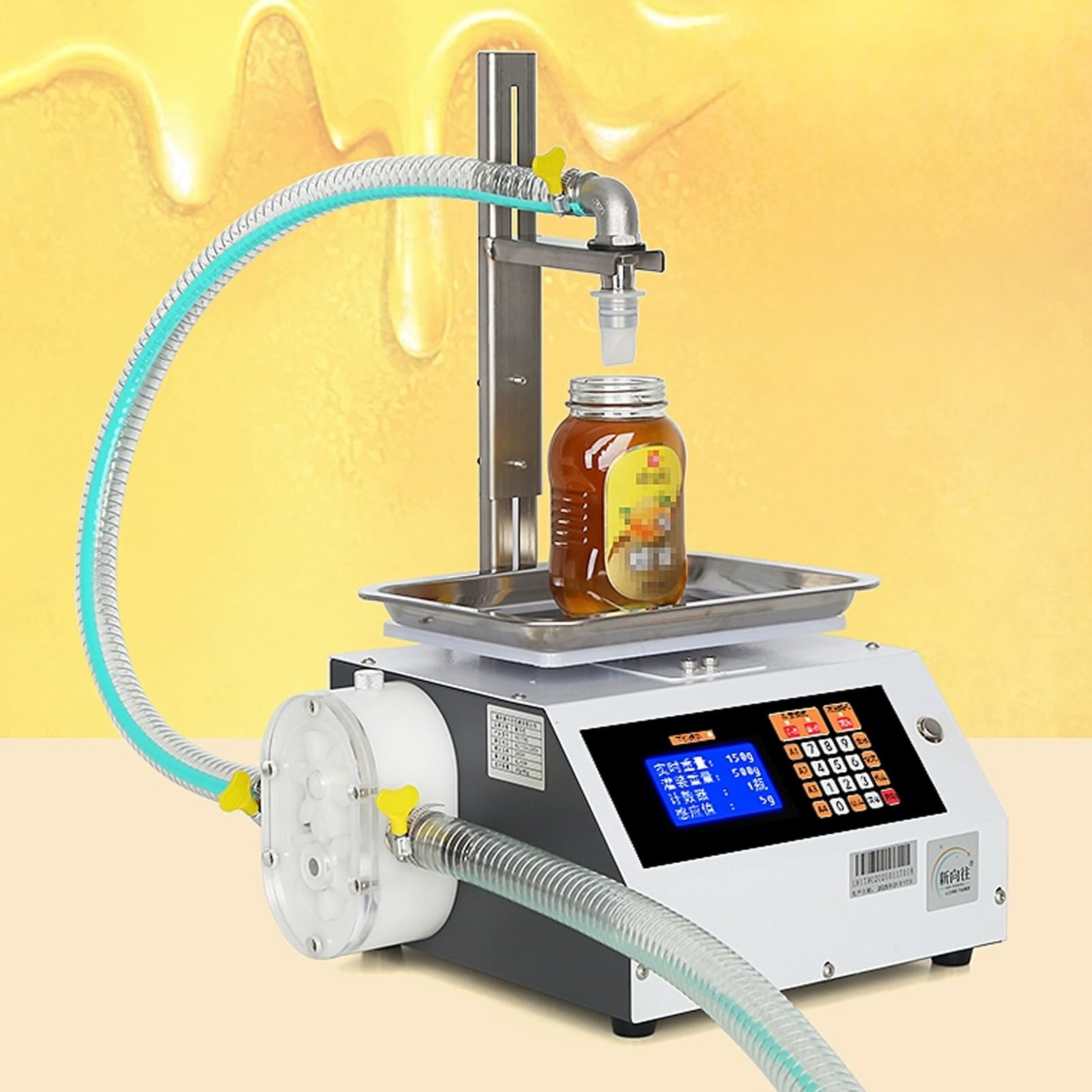 asdchZen Single Head Liquid Filling Machine, Weighing Bottle Filler Machine, Digital Lcd Display Bottle Filler, Liquid Filler For Milk, Water, Wine, Beverage, Soy Sauce,4L/min
