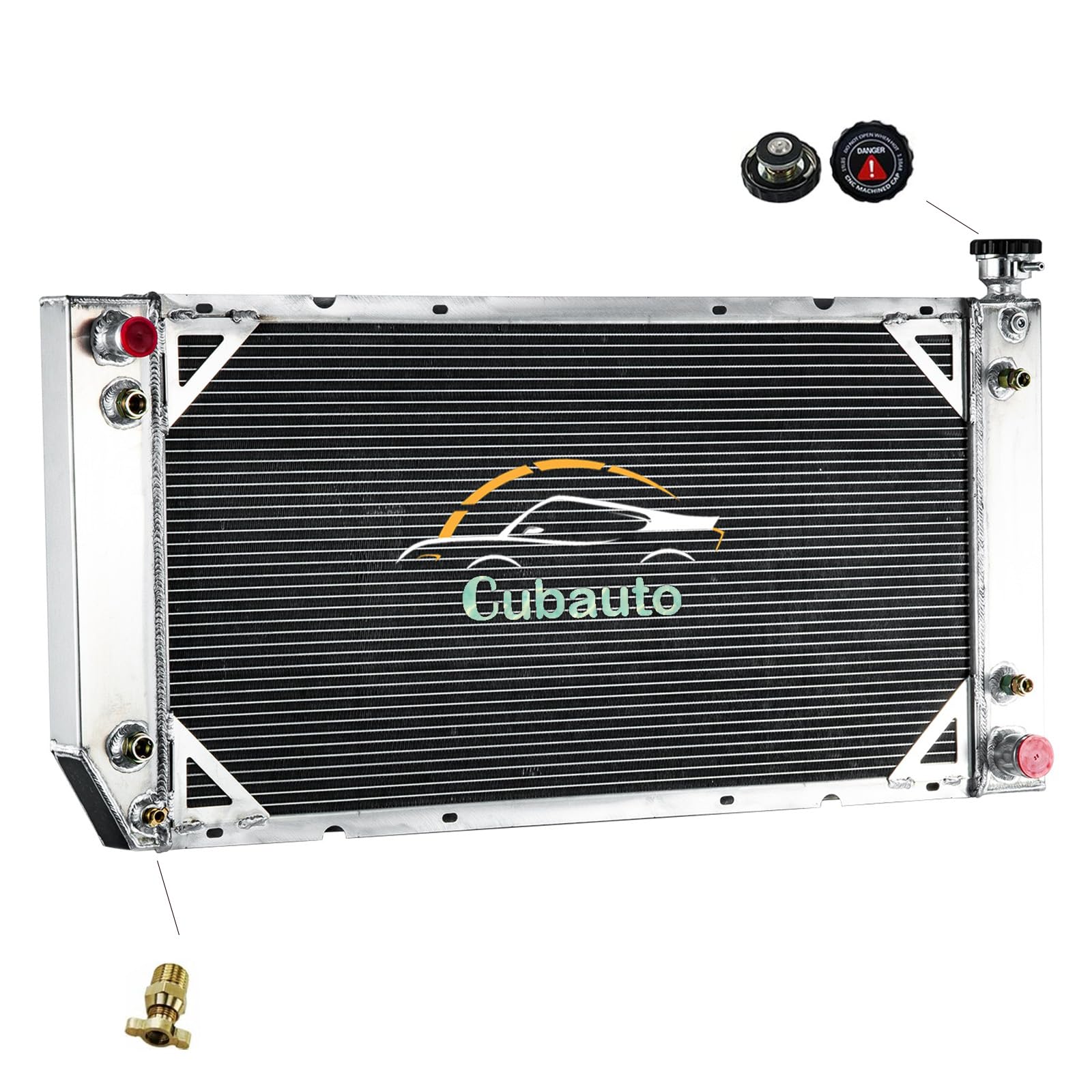 3-Row Aluminum Radiator For GMC / Chevy C&K1500/2500 1996-1999 – V6/V8, Auto Trans, Crossflow