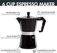 Vista 6 de Primula Cafetera Clásica para Estufa de Espresso y Café, Olla Moka para Preparar Café Italiano y Cubano, Cafetera Greca, Cafeteras, para 6 Tazas