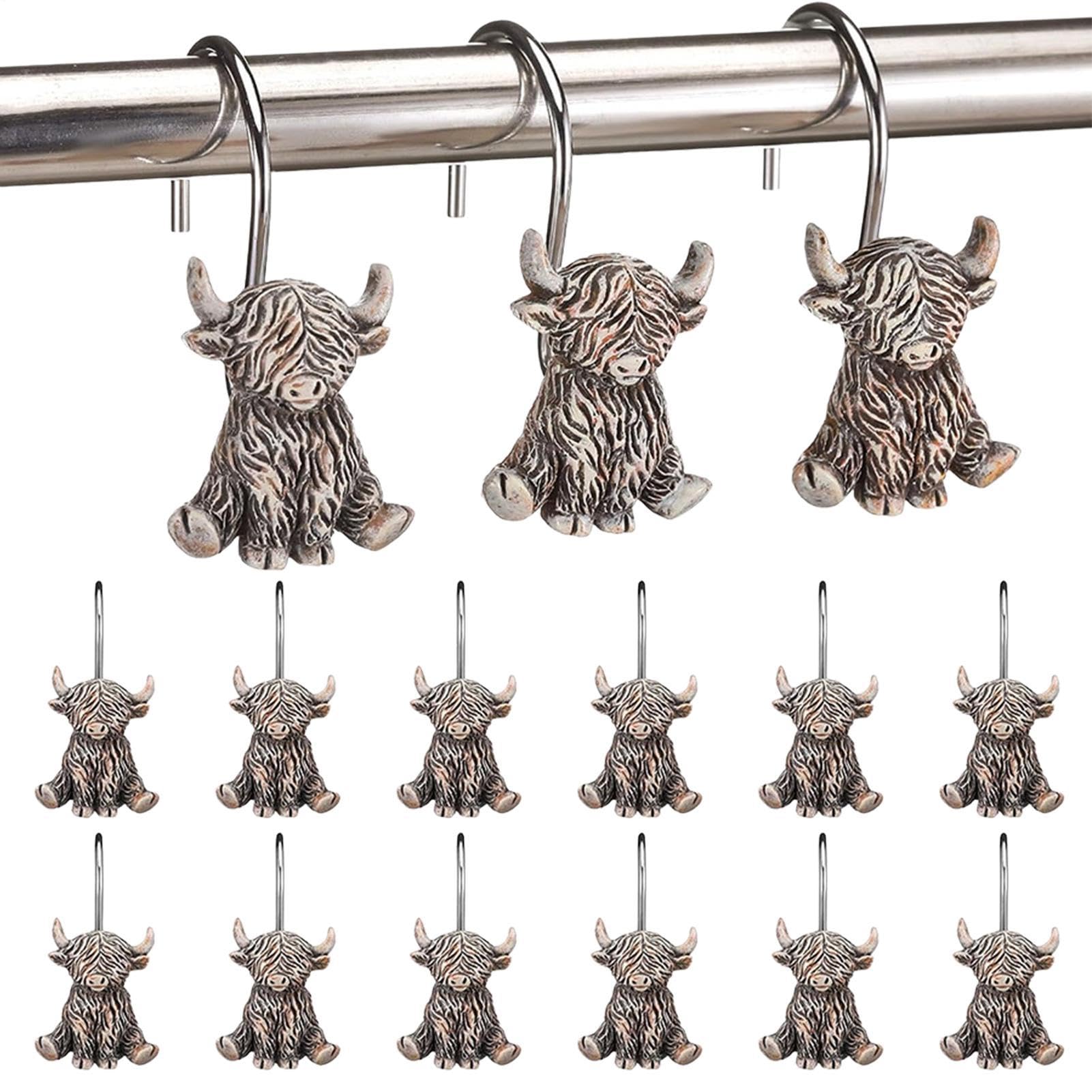 Ganchos para ducha de acero inoxidable rústicos con diseño de animal