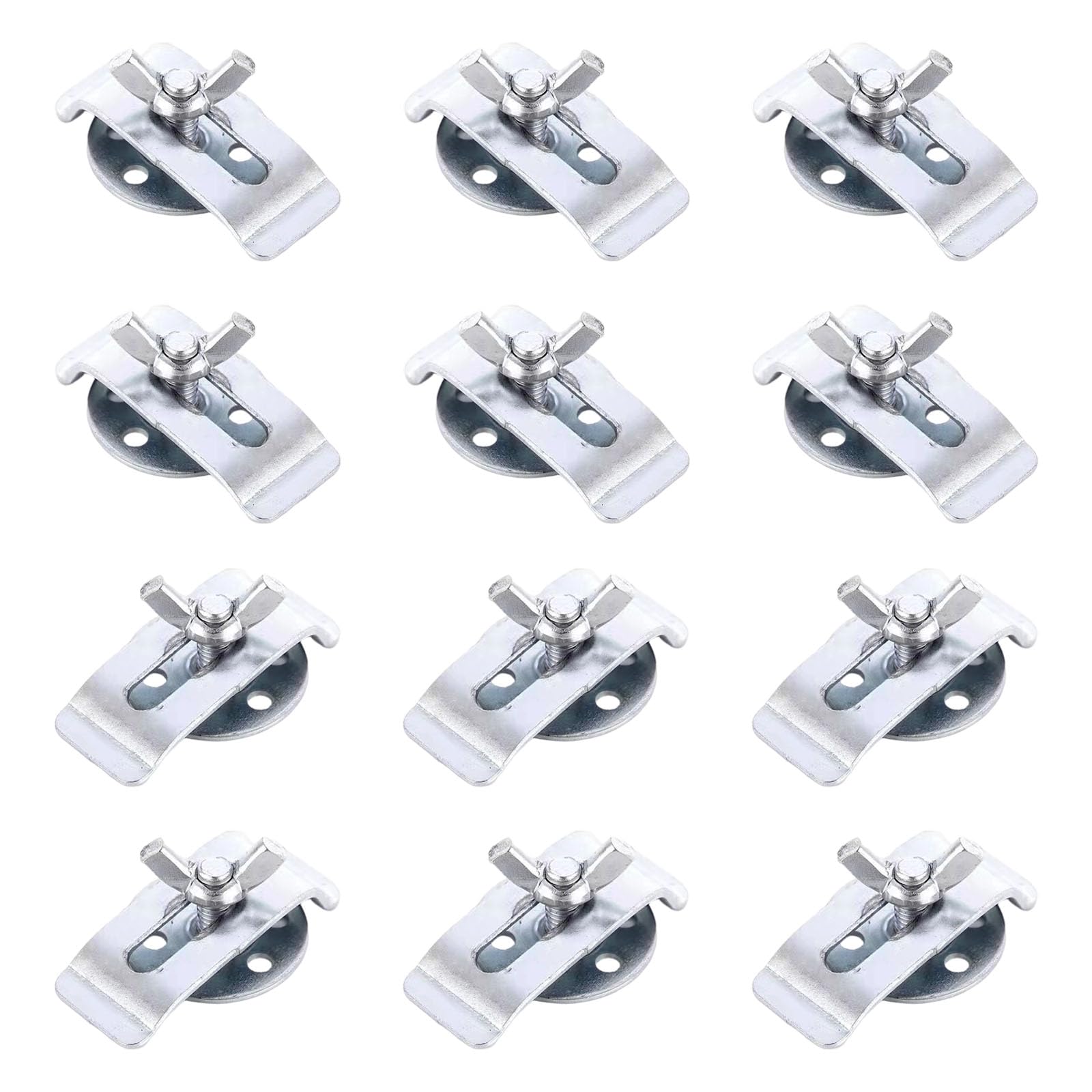 Hzbb Round Bottom Fastene 12 Set Rustproof Metal Sink Mounting Brackets Strong Clip For Surfaces Undermount Installation Rustless Undermount Set