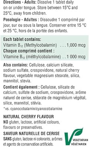 Miniatura 3 de Jamieson Tabletas sublinguales de disolución rápida de metilcobalamina de vitamina B12, 1,000 mcg, 100 tabletas sublinguales
