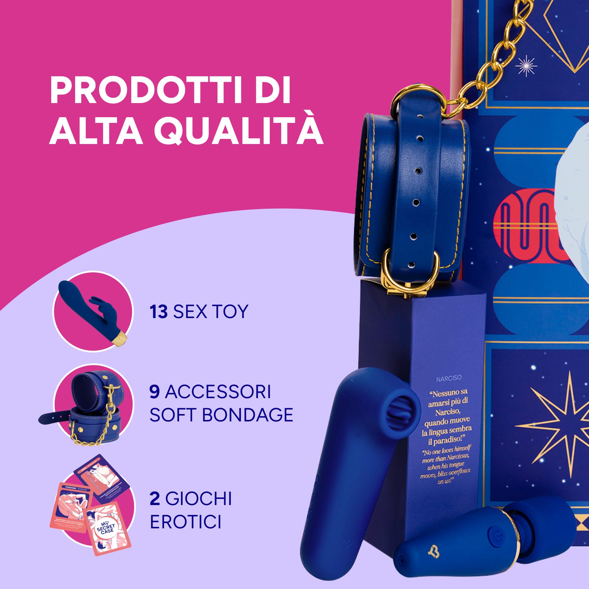 MySecretCase Il Nuovo Calendario dell’Ah…Vengo 2025 Giochi Erotici Coppia Set Bondage Giochi di Coppia 24 Sorprese Sexytoysys Coppia Calendario Avvento 2025 Il Natale si Illumina di Piacere!