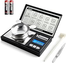 Electronic Precision Scales 50g/0.1g Digital Scale with Calibration Weight for Weighing Powders Jewelry Medicine with Tweezers and Tray (Black)