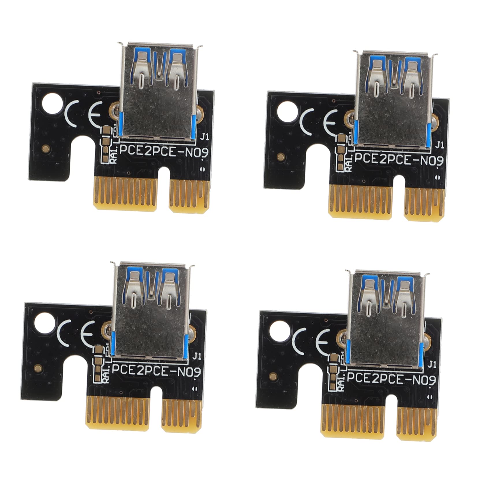 ARTIBETTER 4pcs Pci-e to Adapter Cards USB to Pci-e Extension for Computers High-Performance Adapter for Desktop Graphics Riser Black Color