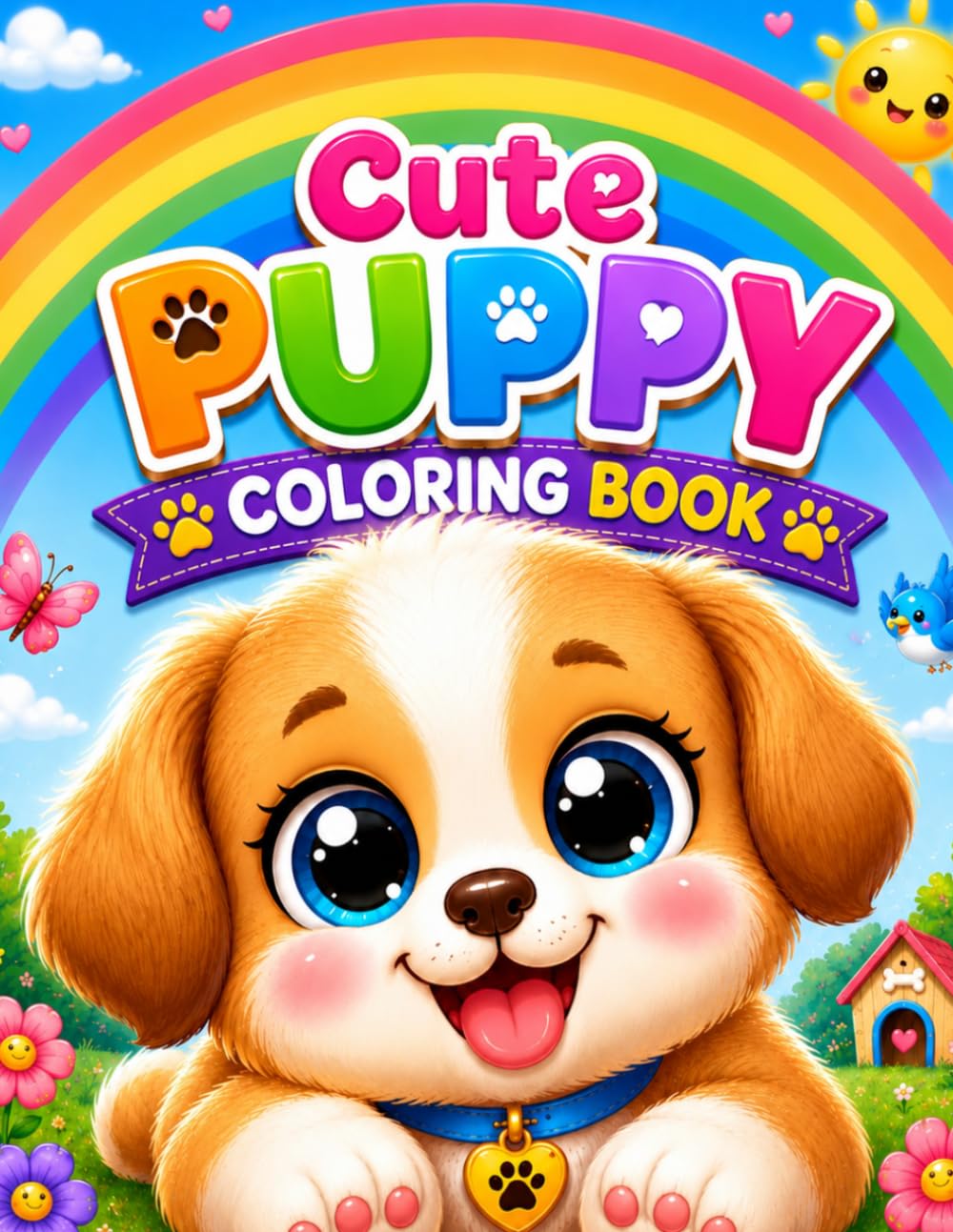 Cute Puppy Coloring Book: Fun and Easy Coloring Pages for Kids Ages 4–8 | Adorable Puppies, Cute Adventures, and Creative Coloring Fun