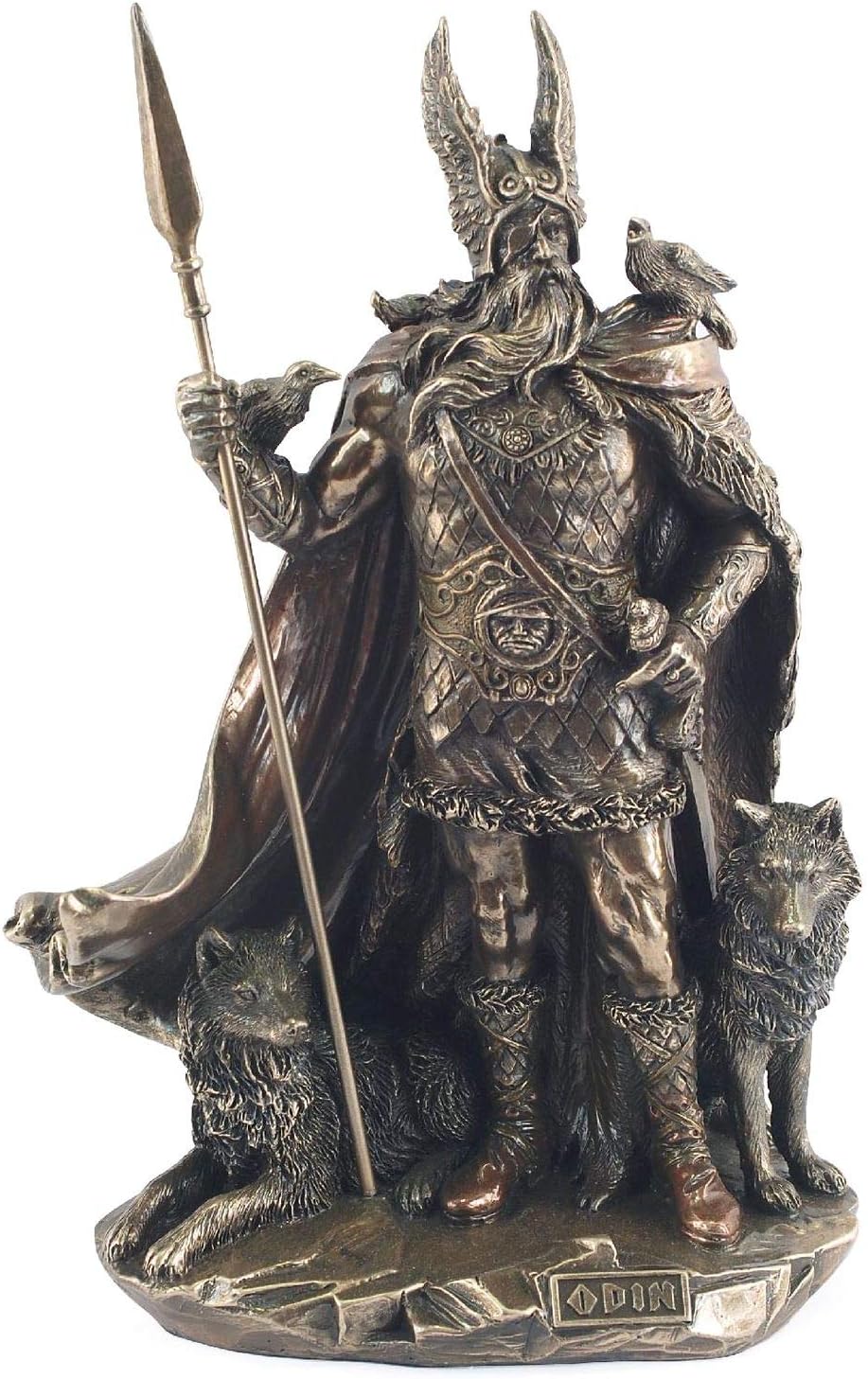 Studio Collection - Odin Statue - Brass Resin - Mythology - Nordic God of War Figure