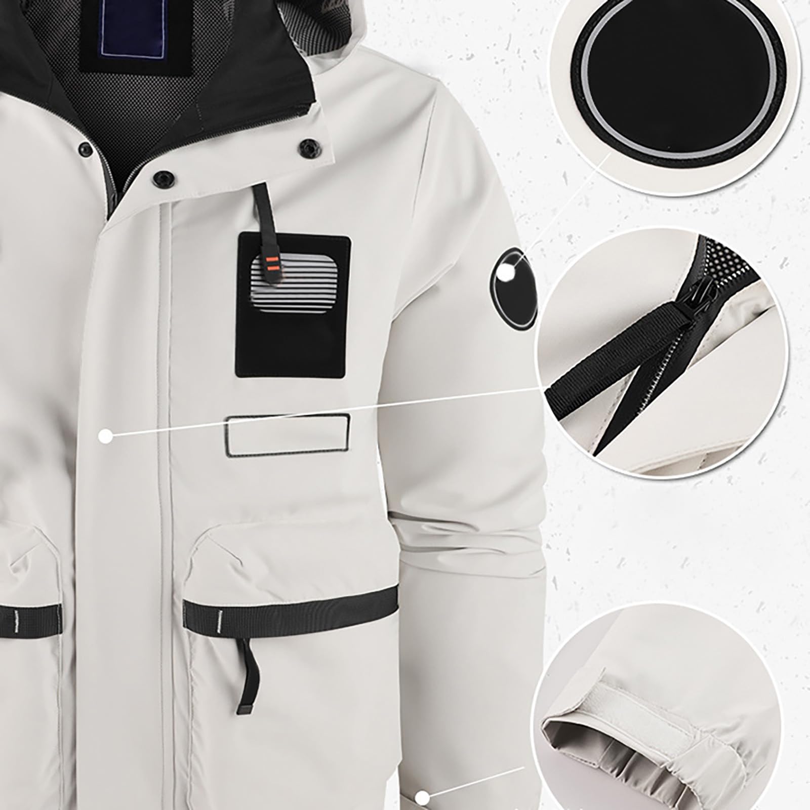 Giacca da Sci Montagna Calda Invernale Parka da Neve Imbottita Cappotto da Snowboard in Pile con Cappuccio Impermeabile Uomo Leggere Giubbotto da Coppia, Spessa Giacca in Cotone Termico