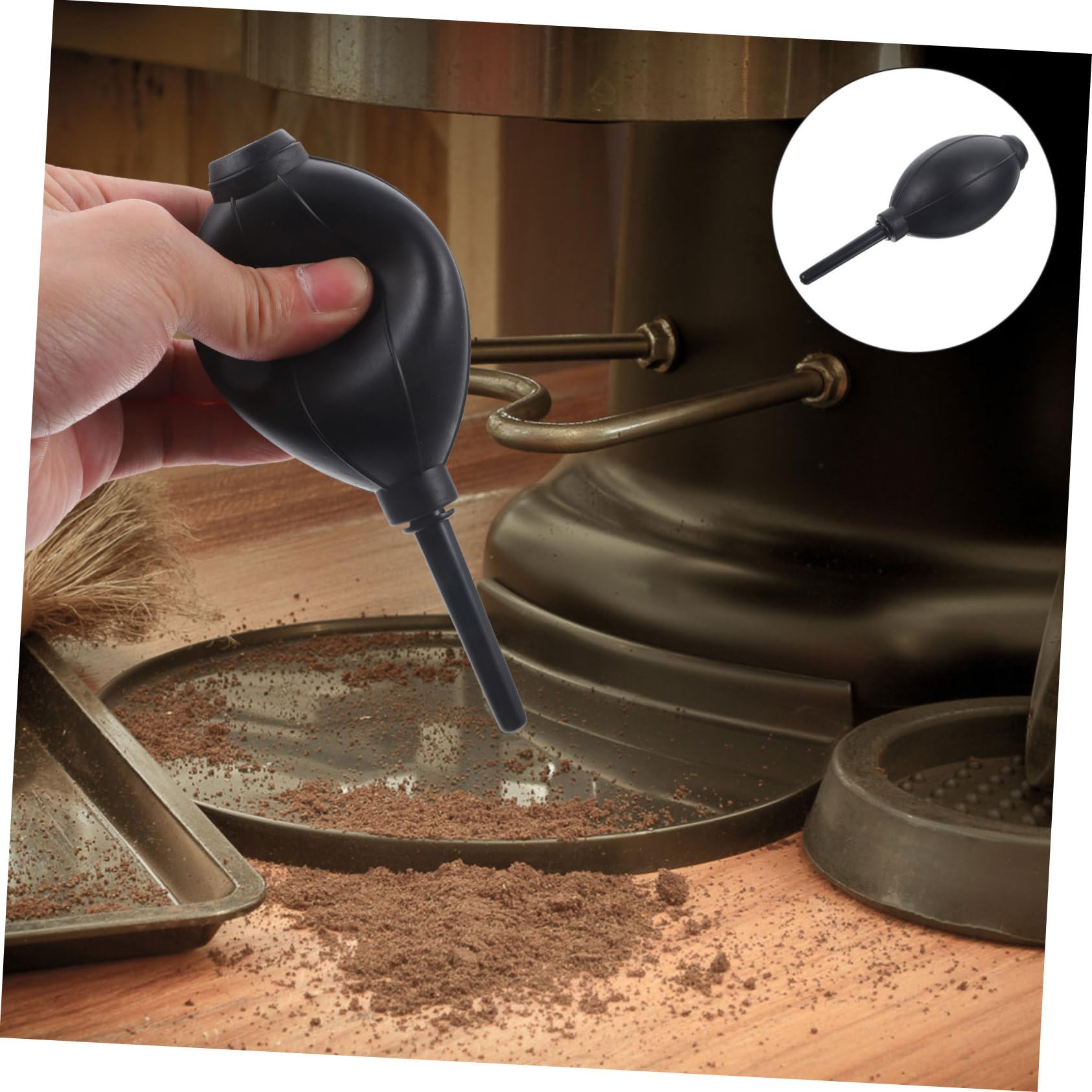 HEMOTON Limpiador de café soplador de aire para limpieza de cafetera, soplador de café, soplador de café para el hogar, bomba de aire para bombillas, plumero de polvo Pp limpio