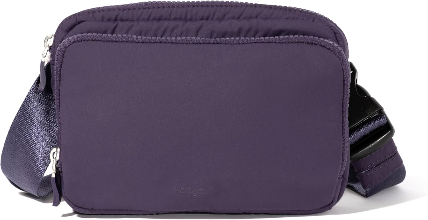 Baggallini Modern Belt Bag 5x8 Travel Fanny Pack Sling Bag Waistpack w/RFID Card Holder Water-resistant Crossbody Bag