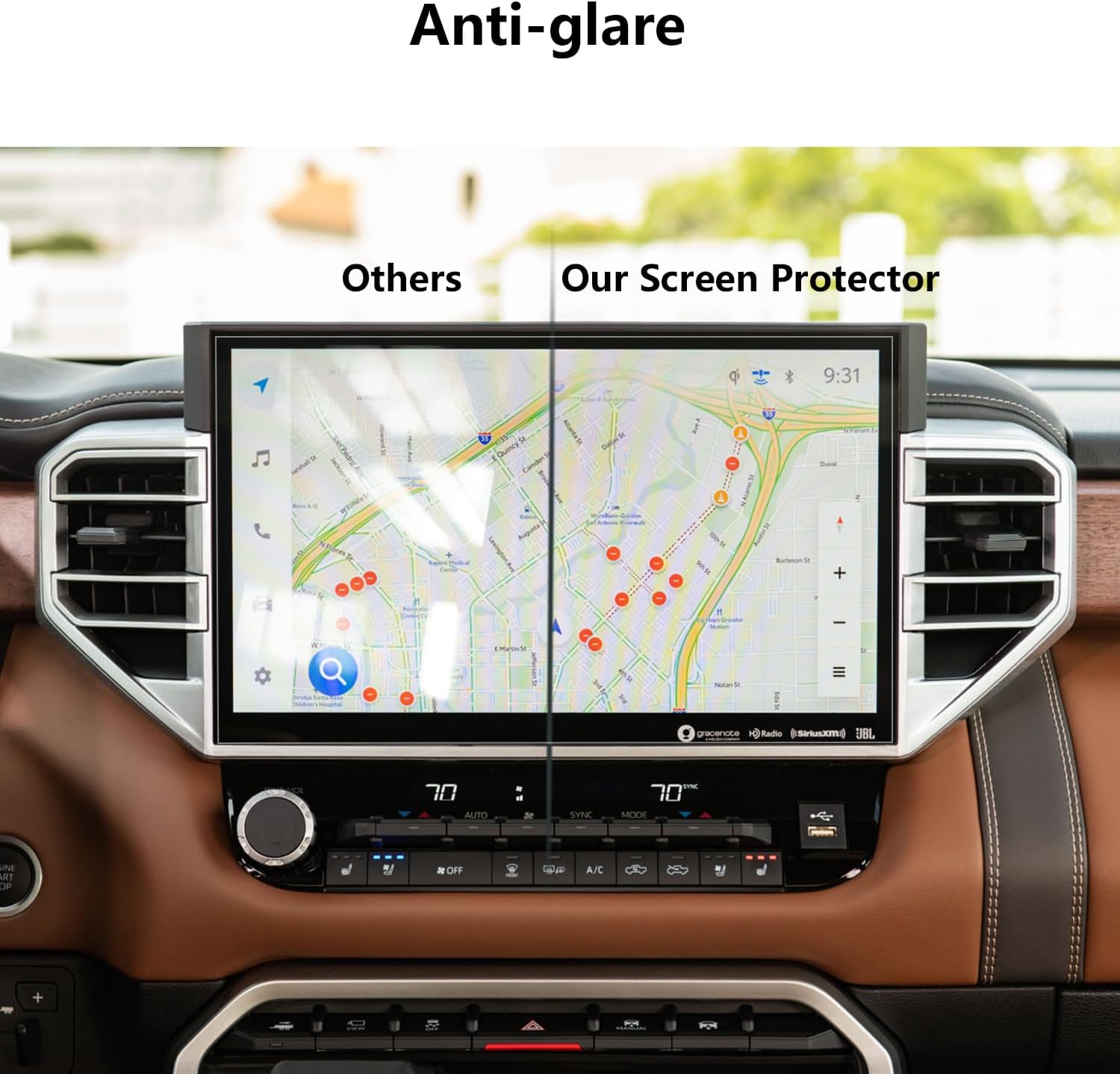 Tempered Glass Screen Protector [Anti-Glare & Fingerprint] For 2026 2025 2024-2022 Toyota Tundra & 2026 2025-2023 Sequoia 14 Inch Navigation Touchscreen Matte 9H Anti-Scratch Accessories