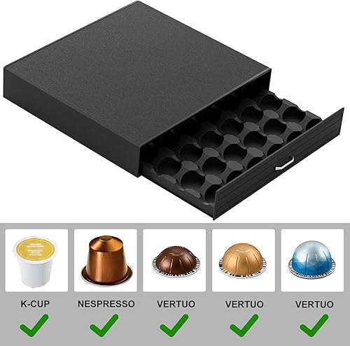Vista 4 de SZQINJI Soporte para tazas K con capacidad para 30 cápsulas, organizador de tazas K, soporte para cápsulas de café compatible con tazas Keurig K