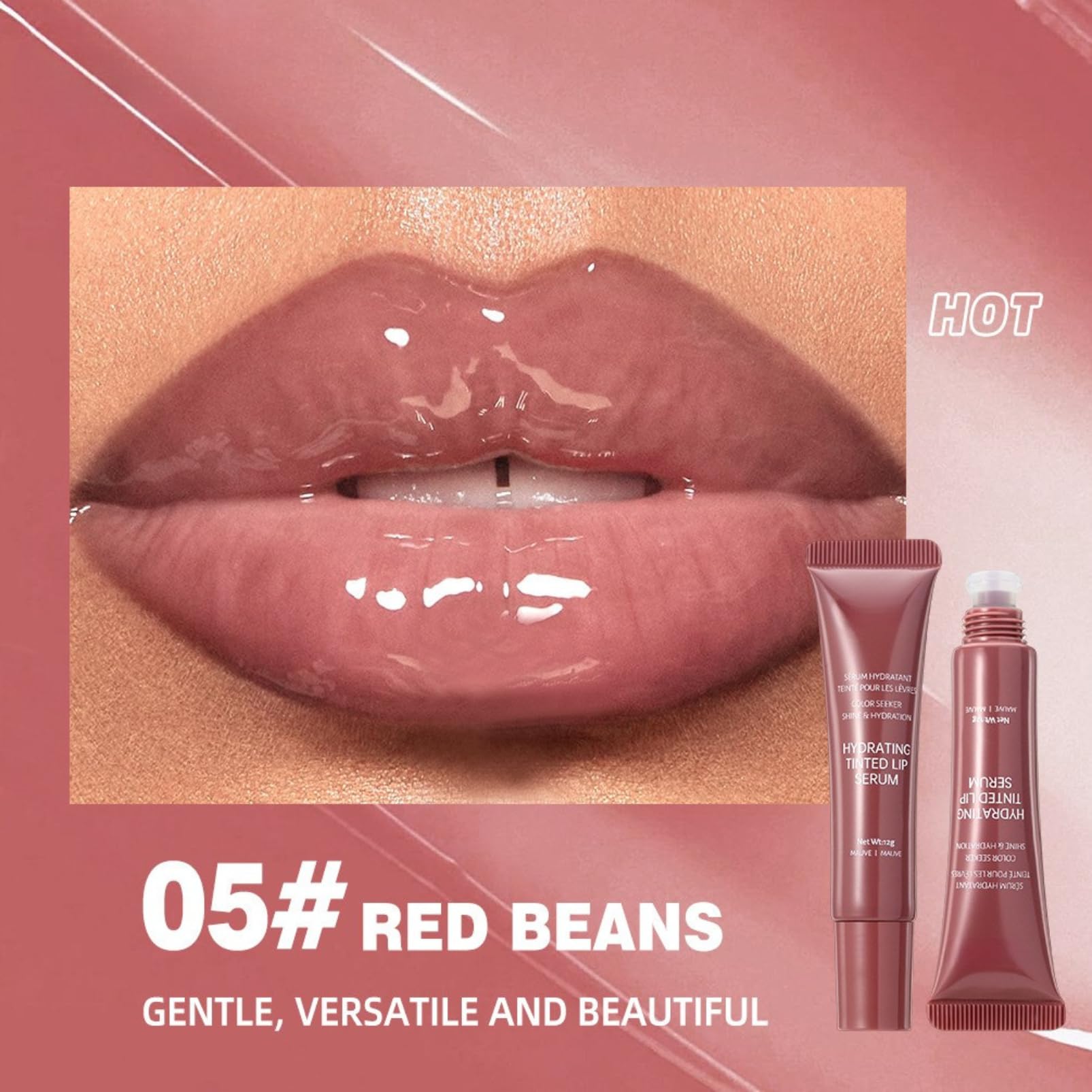 3Pcs Tinted Lip Serum Gloss, Summer Lip Mask Tinted Hydrating and Nourishing Lip Gloss, not Sticky Shine Lip Care Oil - Image 3