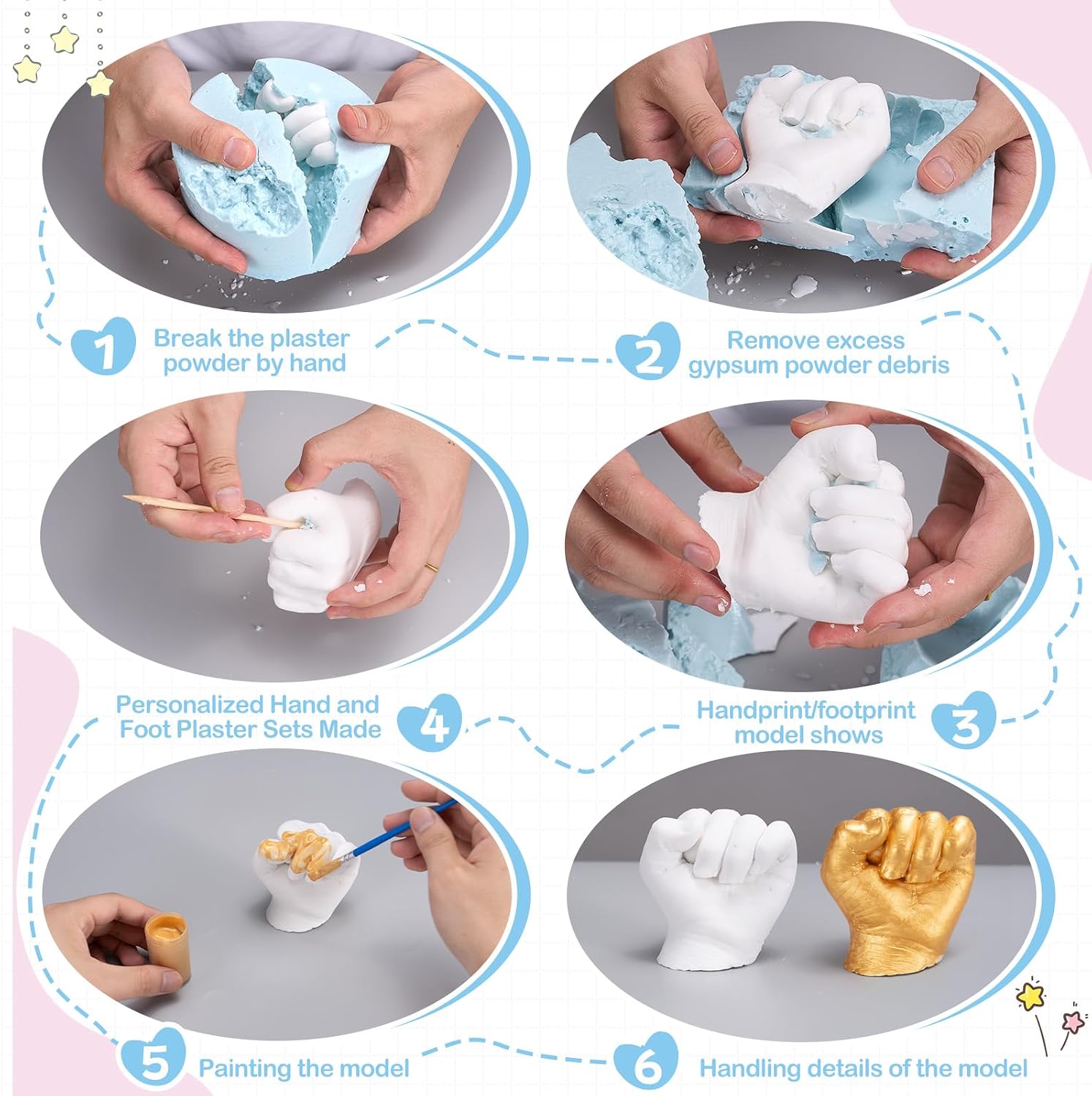 Nabance Baby Casting Kit Hand and Feet, Baby Hand Casting Kit for Babies 0-9 Months Hand & Foot Molding, DIY Hand and Footprint Keepsake, Perfect for First Birthday, New Mom Baby Christmas Gift