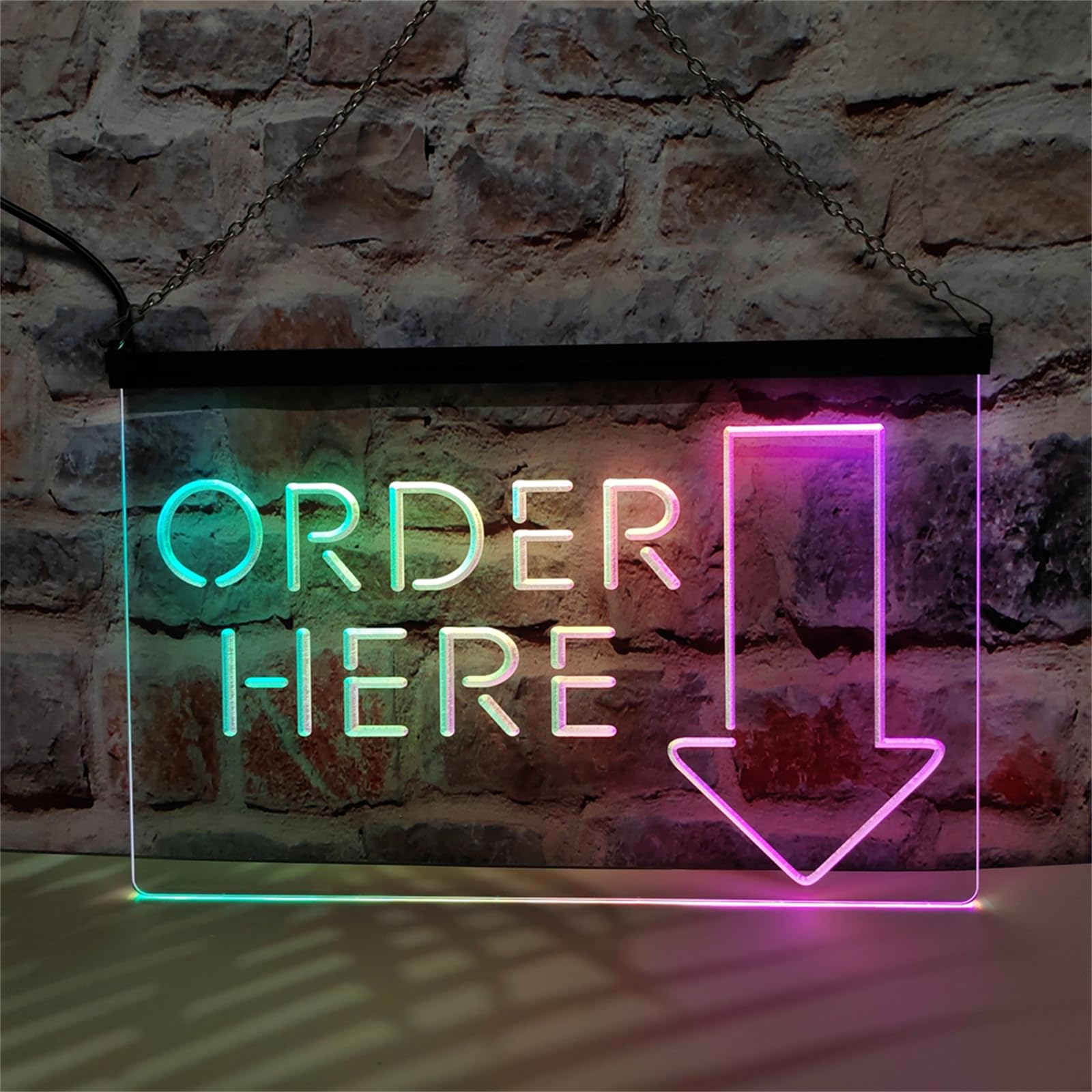 REWIS Ordene aquí el Letrero de neón LED, Luces fluidas de Colores con atenuación Bluetooth, para la decoración Luminosa Colgante USB de la Tienda del cajero,60x40cm