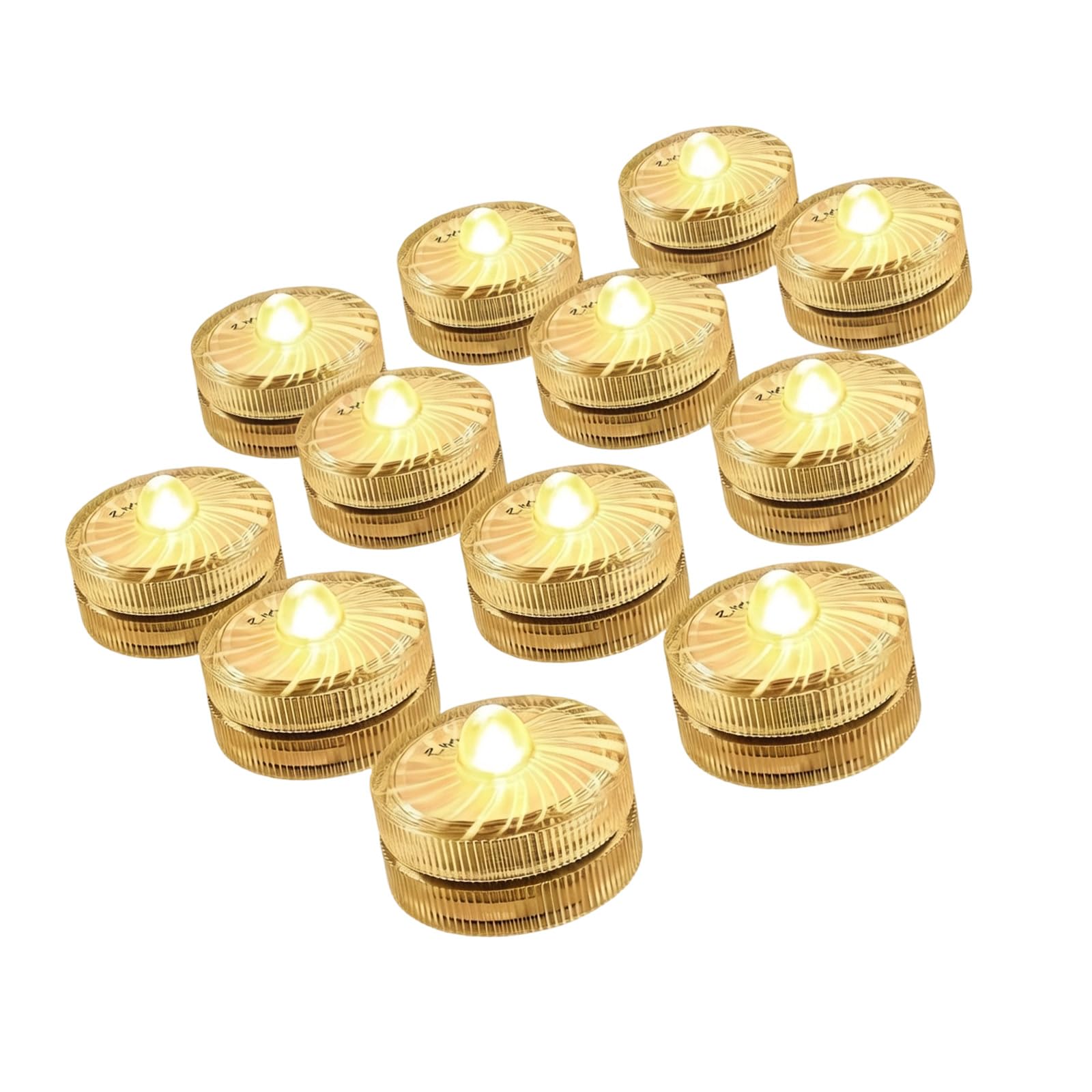 Tsophreniq Of 12 Battery Powered Lamp Miniature LED Tea Lights for Aquarium Florals Arrangements and Special Event Lighting Diving LED Deck
