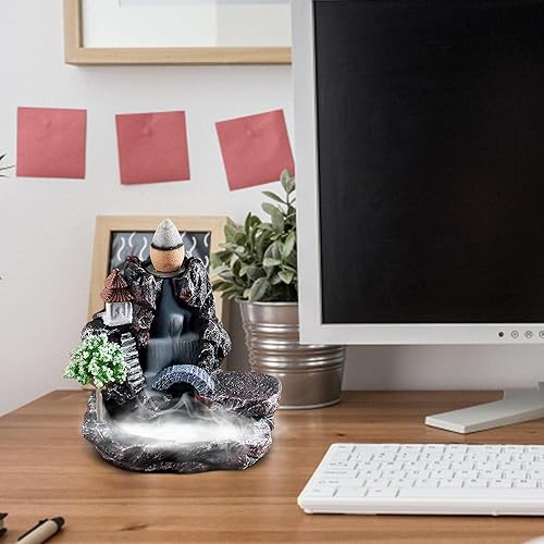 Miniatura 4 de Quemador de incienso de reflujo soporte de incienso en cascada soportes de incienso de torre de montaña adorno de resina para aromaterapia para