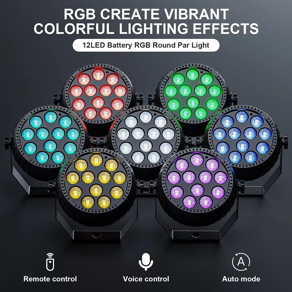 Luz Estroboscópica Navideña, Luces Estroboscópicas con Control Remoto RGB de 10 W, Luz Estroboscópica LED Inalámbrica para Escenario, Baile, Boda