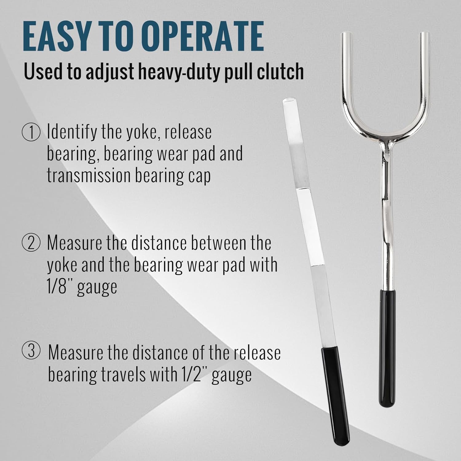 5035 Truck Clutch Adjustment Gauge Set, Professional Tool for Measuring Free Play & Release Bearing Travel, Adjusting Pull-Type Clutch