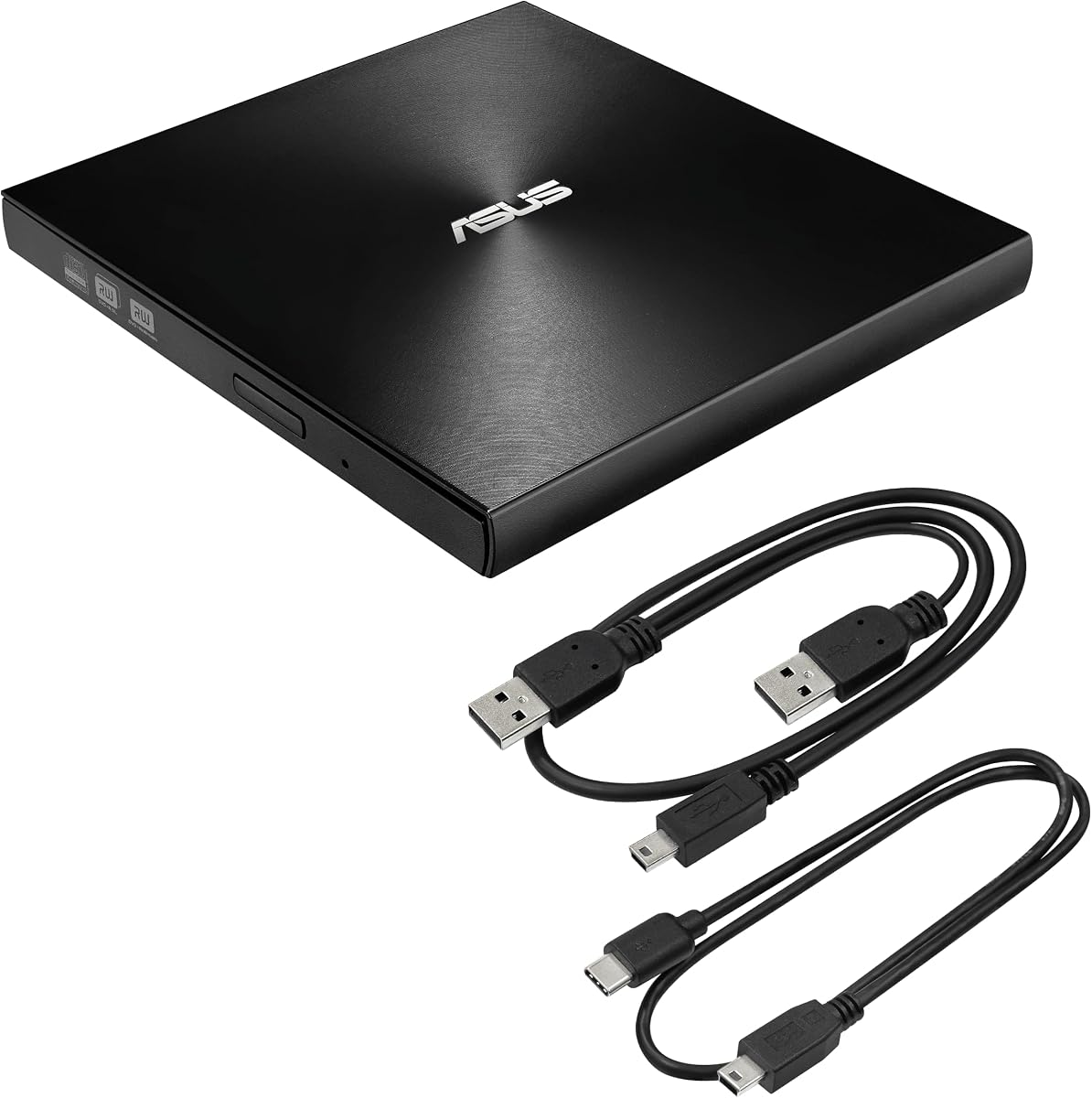 ASUS ZenDrive negro 13 mm externo 8x DVD/unidad de grabación +/-RW con soporte para M-Disc, compatible con Mac y Windows y Nero BackItUp para dispositivos Android (USB 2.0 y cables tipo C incluidos)