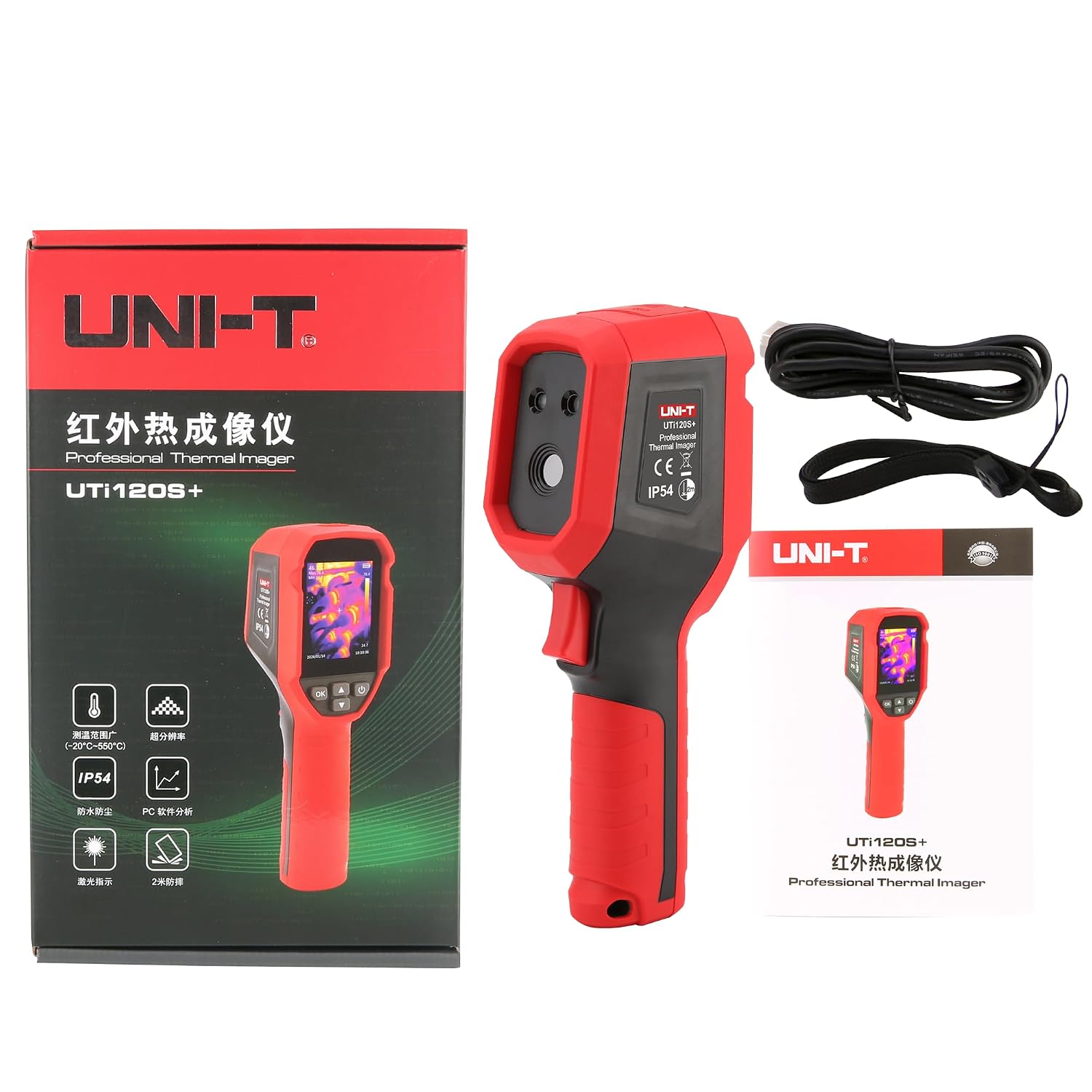 UNI-T UTi120S+ Thermal Imager, 120x90 IR, -20~550°C, 25Hz, 240x180 SuperIR | 240x180 Super Resolution,7 Color Palettes,Center/Max/Min Temp Tracking,IP54 & 2m Drop Proof miniatura 1