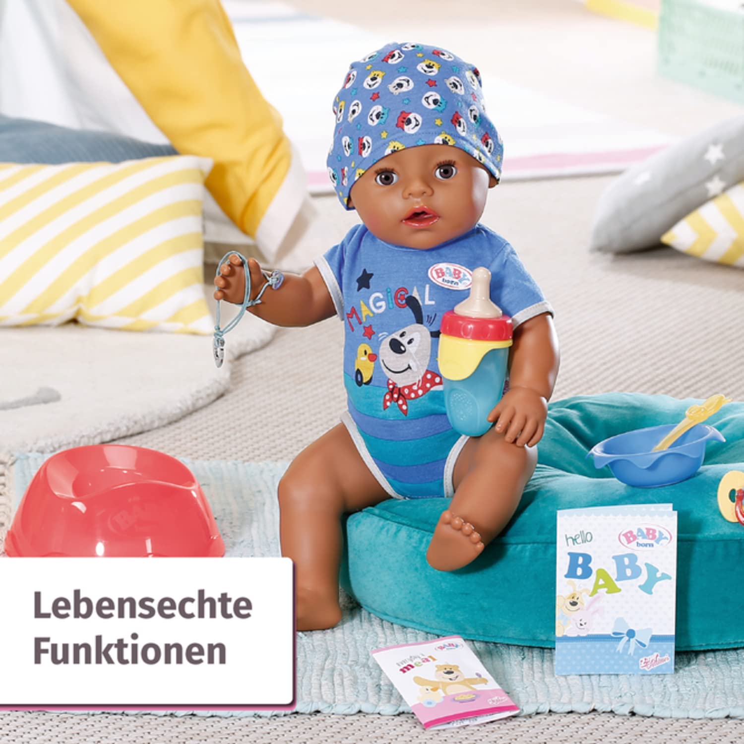 BABY Born Magic Boy DoC, Puppe mit 10 Funktionen für Kinder ab 3 Jahren, funktioniert ohne Batterie, 43 cm groß, 831656 Zapf Creation