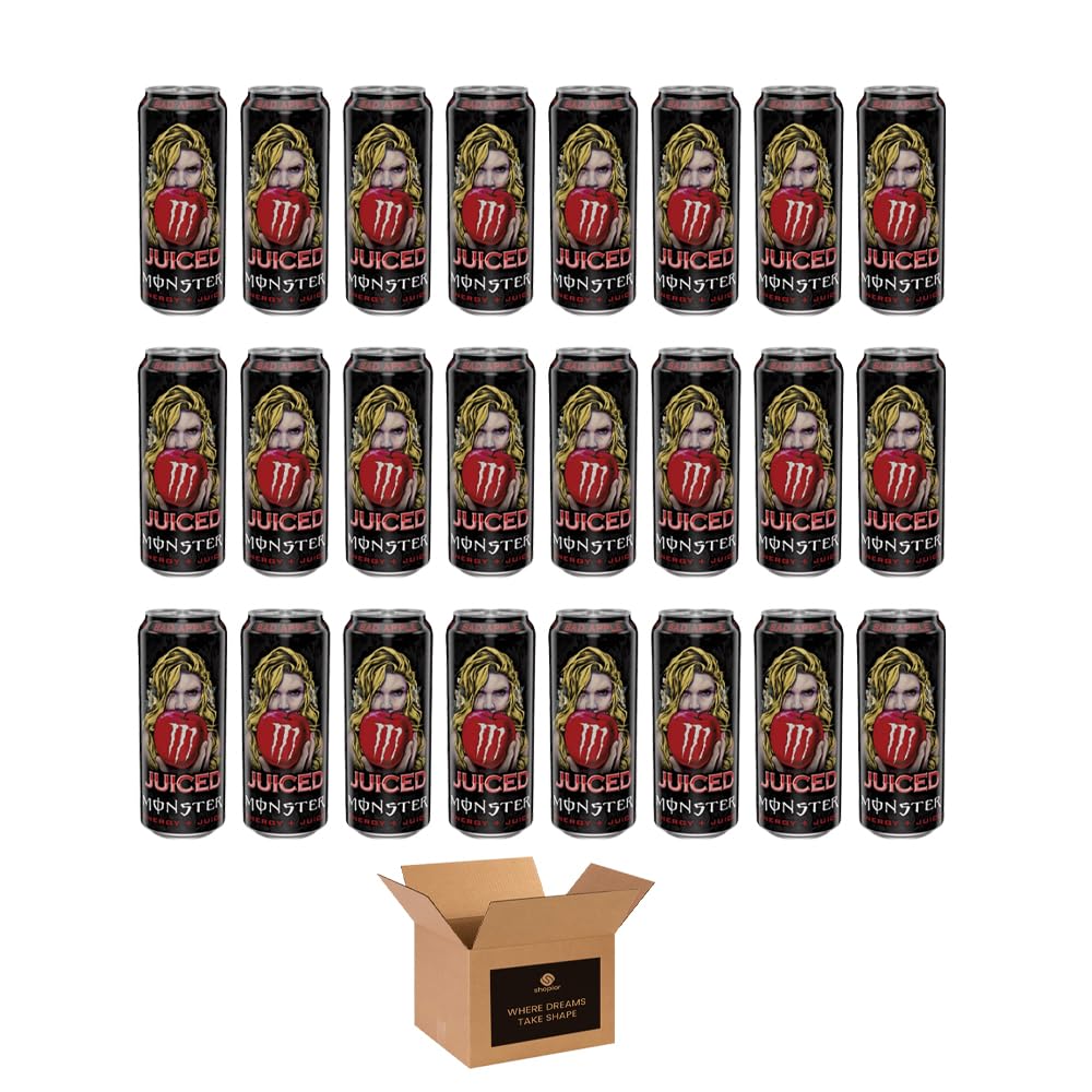 Monster Energy Drink Flavours | Juiced, Zero Sugar, Ultra, Monarch, Fiesta Mango, Strawberry Dreams, VR46, Punch | High Caffeine Sports Energy Drink | 500ml (Pack 24, Bad Apple)