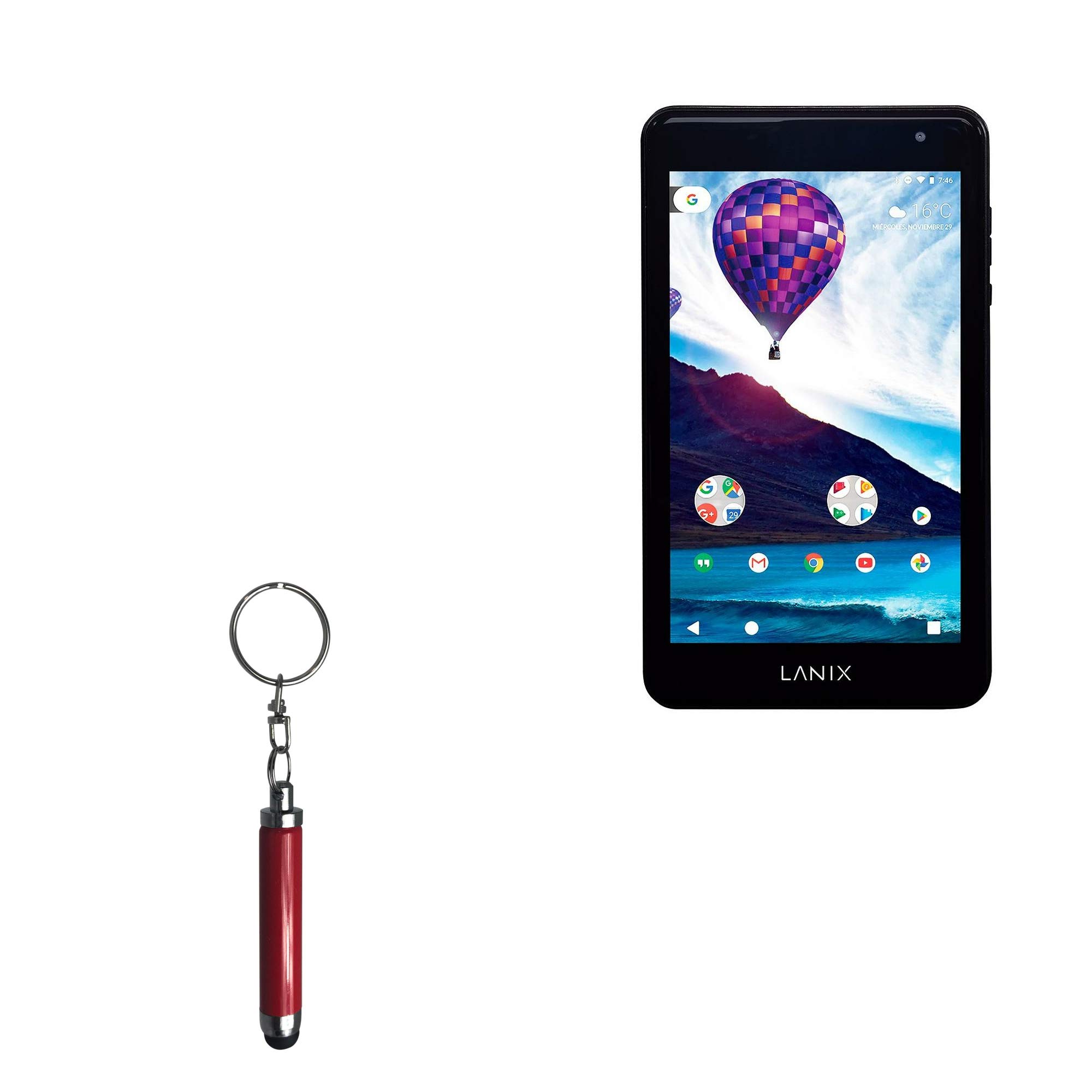 BoxWaveLanix Ilium PAD RX7 Stylus Pen, [Bullet Capacitive Stylus] Mini Stylus Pen with Keyring Loop for Lanix Ilium PAD RX7 - Ruby