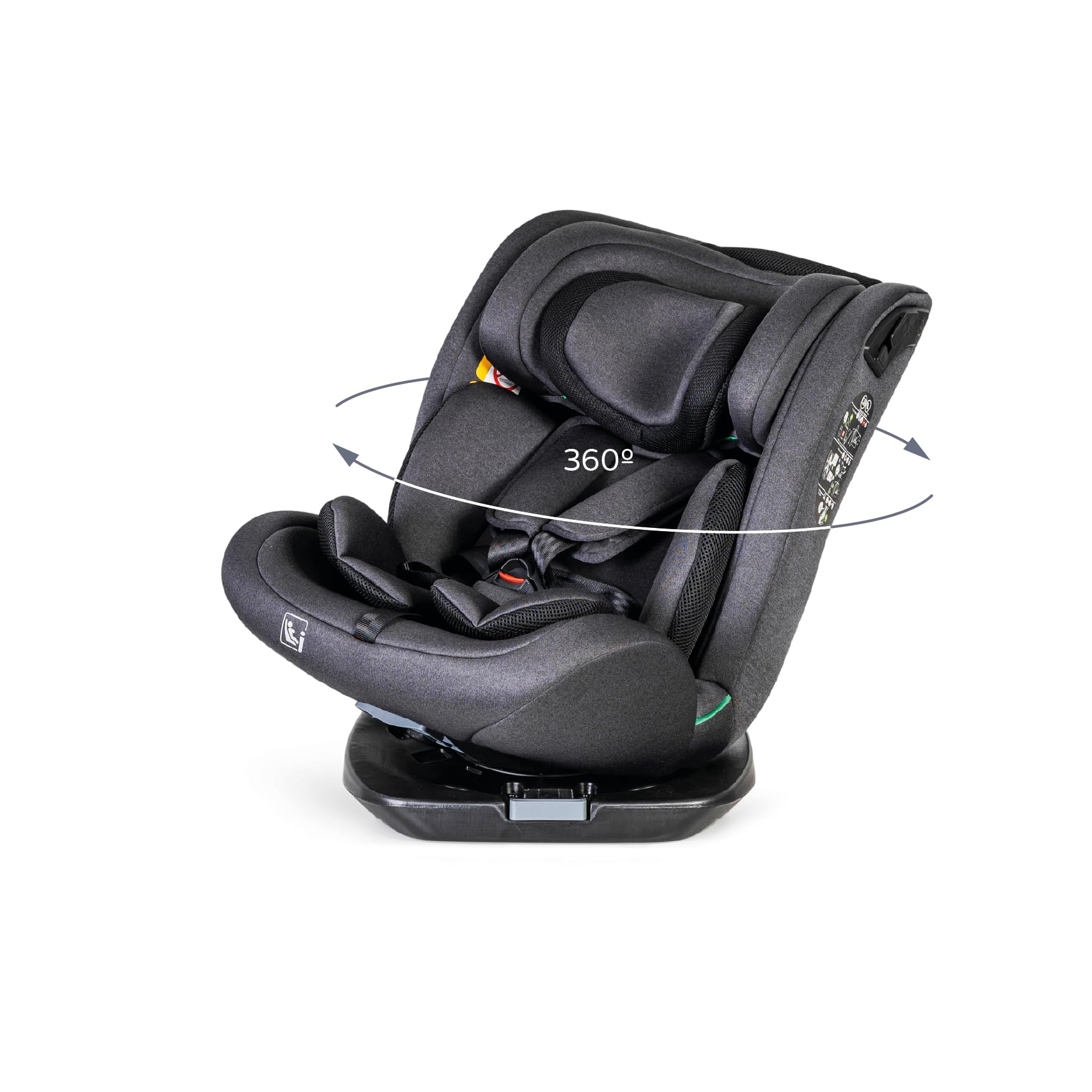 MS BabyWorld – CORFÚ – Seggiolino auto I-Size Gruppo 0/1/2/3 | 40-150 cm | Isofix e Top Tether | Dalla nascita ai 12 anni (0-36 kg) | In senso contrario di marcia fino a 18 kg | Girevole a 360º