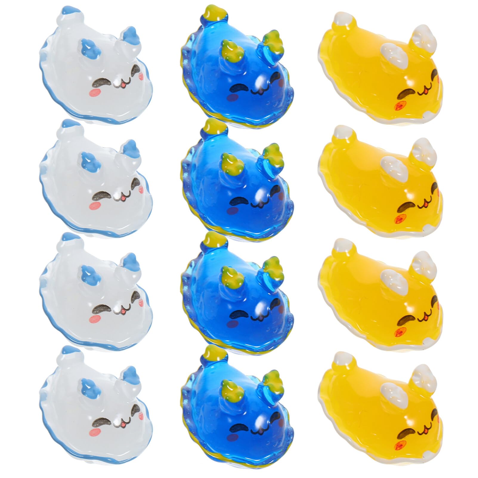 12pcs Miniature Sea Hare Garden Accessories Resin Sea Creatures Toy Cake Toppers for Succulent Planter Moss Landscape Diy Terrarium Home Decor