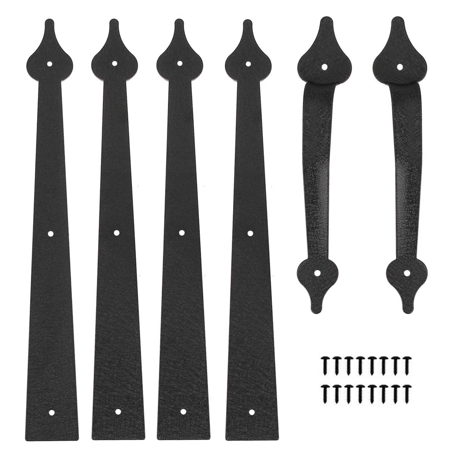 6 Manijas Decorativas For Bisagras De Puerta De Garaje, Kit De Herrajes De Acero For Puertas De Metal, Puertas De Madera Y Otros Herrajes.