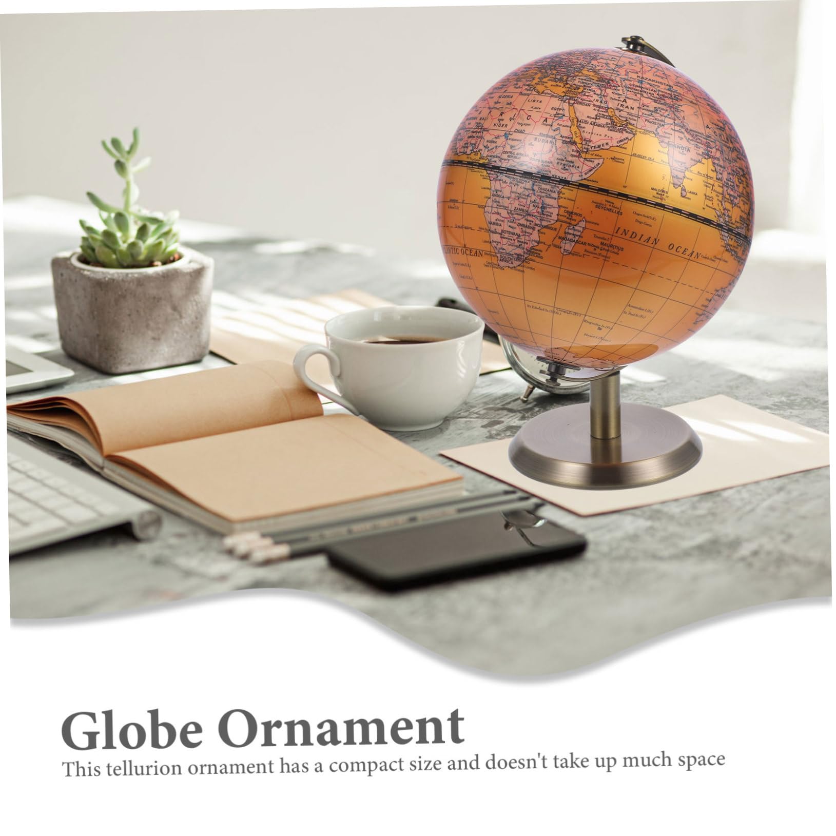 Globo Terráqueo Giratorio de Escritorio Abs Aleación 1 Pieza