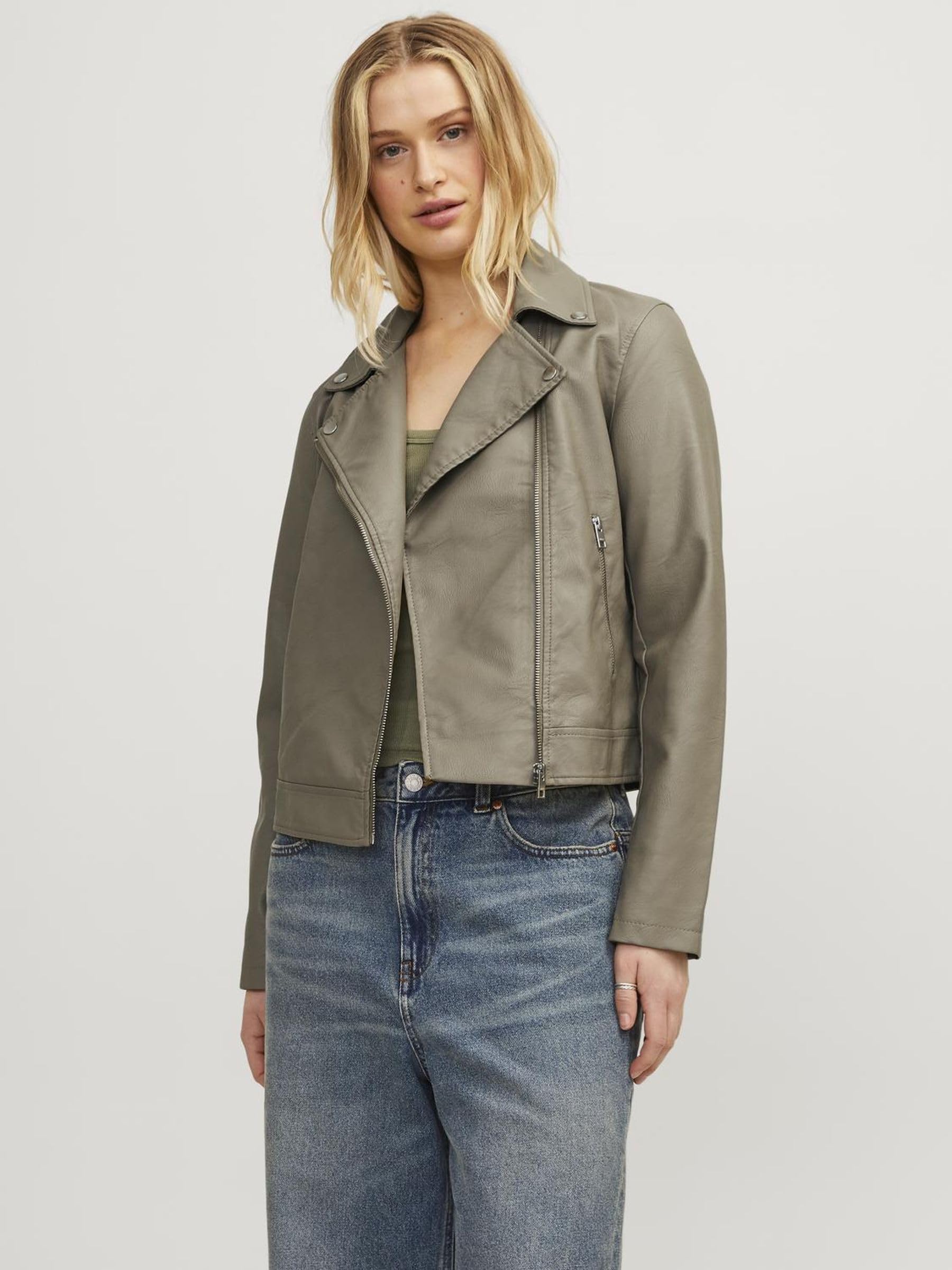 JACK & JONES Leather Look Biker Jacket JXGAIL Leather Look Biker Jacket