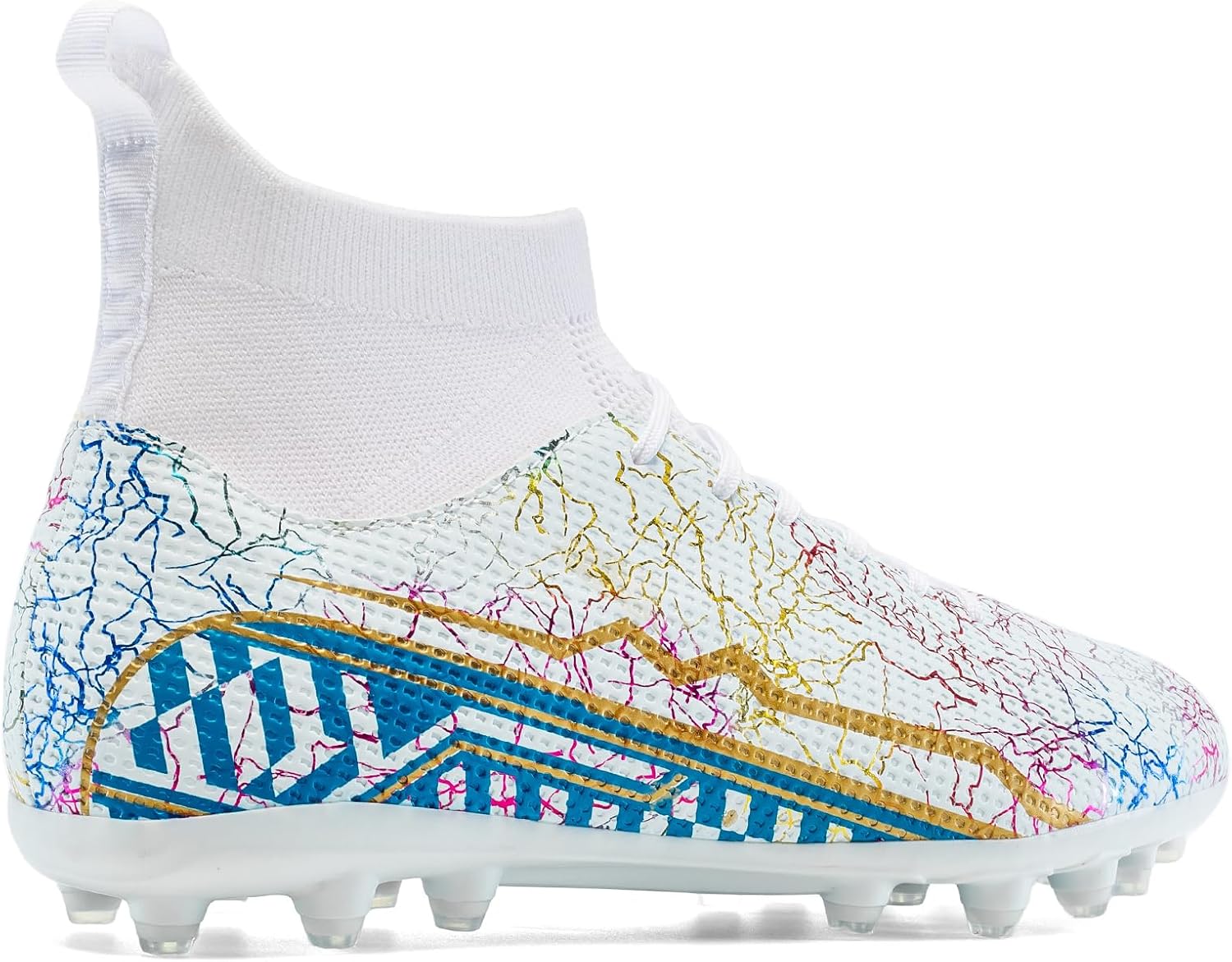 Soccer Cleats Mens Youth Turf Soccer Shoes High Tops Football Cleats Professional Athletic AG Training Football Boots Unisex