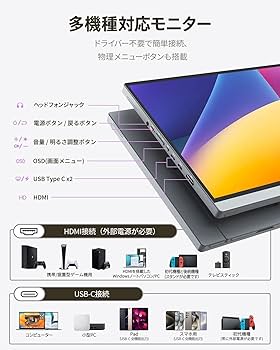 Amazon.co.jp: Miuniu モバイルモニター 4K 13.4インチ モニター