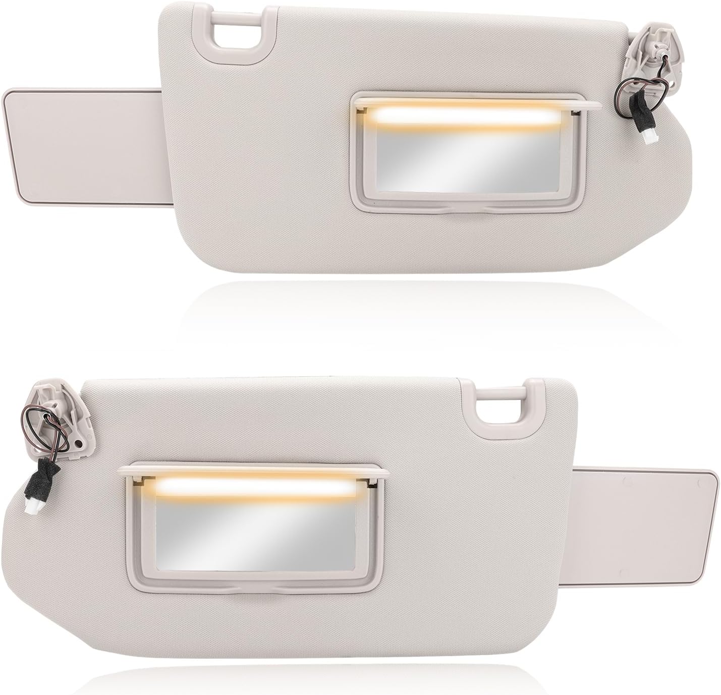 Sun Visor Pair Left Driver and Right Passenger Side Compatible with Nissan Pathfinder 2013-2018 Infiniti QX60 JX35 2013-2017 Replacement for 96401-9PB0A 96400-9PB0A Beige