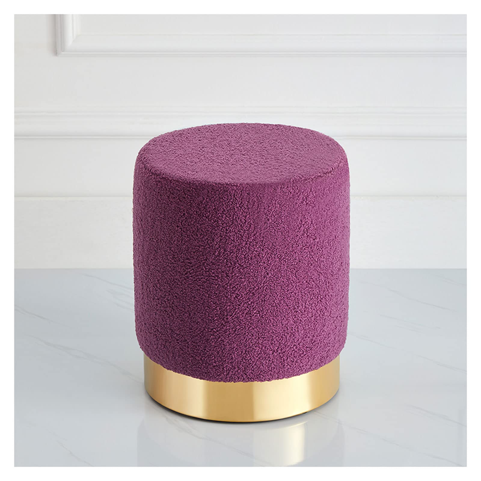 Tabouret de maquillage pour chambre avec assise repose-pieds de canapé ronde