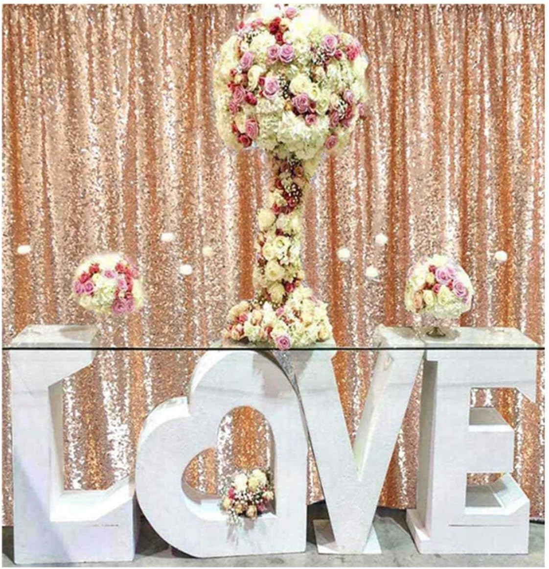 Sequin Background Best Choice 6FT6FT Rose Gold Sequin