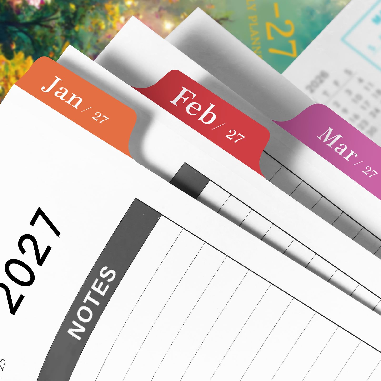 Monatsplaner 2027 - Planer 2027 - JAN 2027 - DEC 2027, Monatsplaner 2027, 22,9 x 27,9 cm, Kalender Planer mit Tabs, Tasche, perfekter Monatskalender für Büro, Schule, Heimgebrauch - Grün