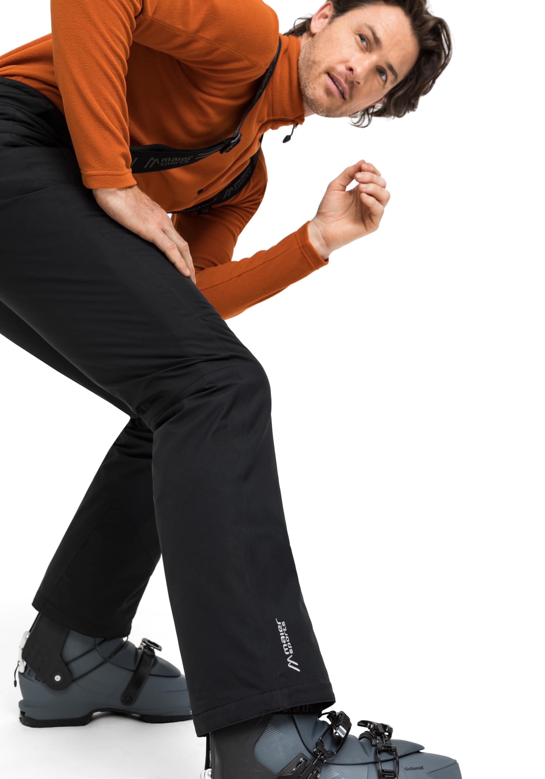 Maier Sports Corban T Herren Skihose wasserdichte Schneehose mit Hosenträgern Stretchmaterial mTEX Wetterschutz