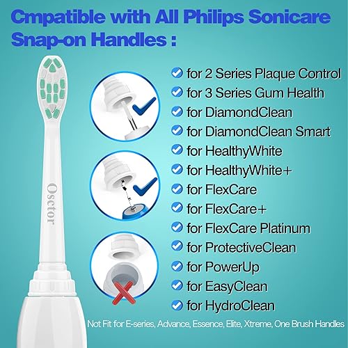 Miniatura 2 de Osctor Cabezales de cepillo de dientes de repuesto para Philips Sonicare Placa Control ProtectiveClean C2 C3 C1 W G2 4100 5100 6100 Cepillo de