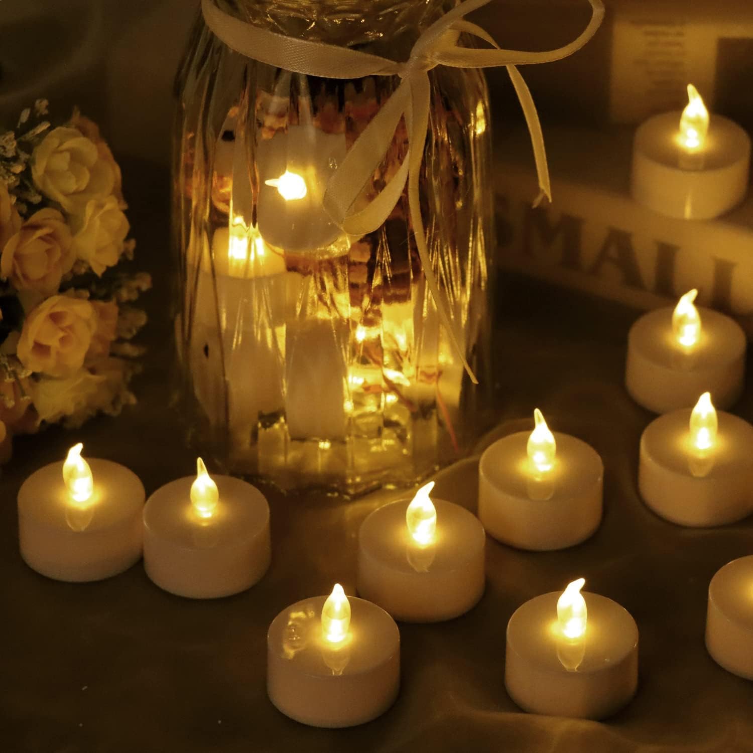 Candele Led Candele Confezione da 48/24/12 candele for creare un'atmosfera calda e tremolante(48-Pack)
