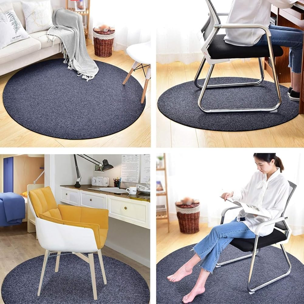 Office Chair Mat,Round Heavy Duty Carpet Area Rug Multi-Purpose Floor Protector Anti Slip Computer Desk Rolling Chairs Mat for Hardwood Tile Floor (Purple,120cm/47.2inch)