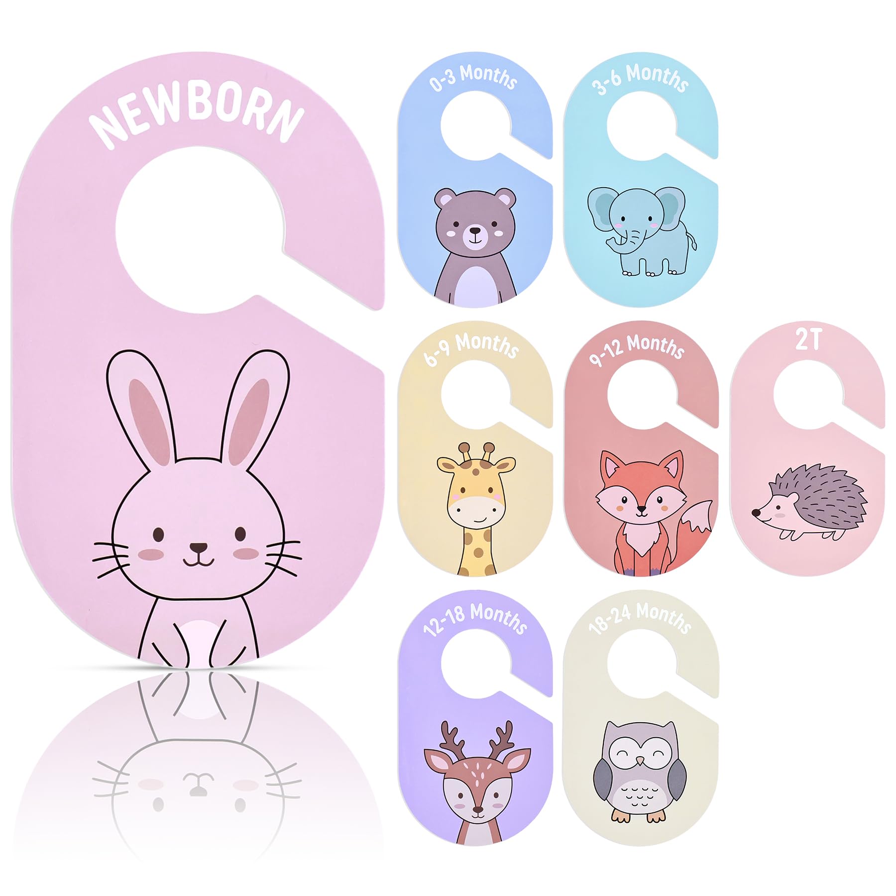 INFANZIA Baby Closet Dividers 8 Pack Double-Sided Nursery Clothes Organizer
