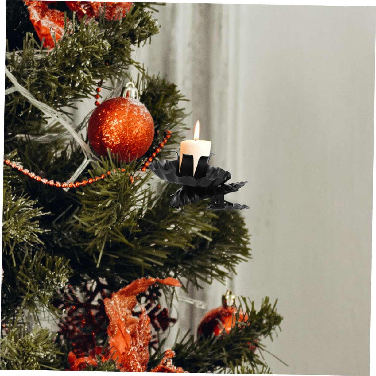 100pcs Christmas Candle Holder Clips Metal Tealight Candle Holders for Tree Decoration Stable Base for Home and Party Use Assured Support for Dripping