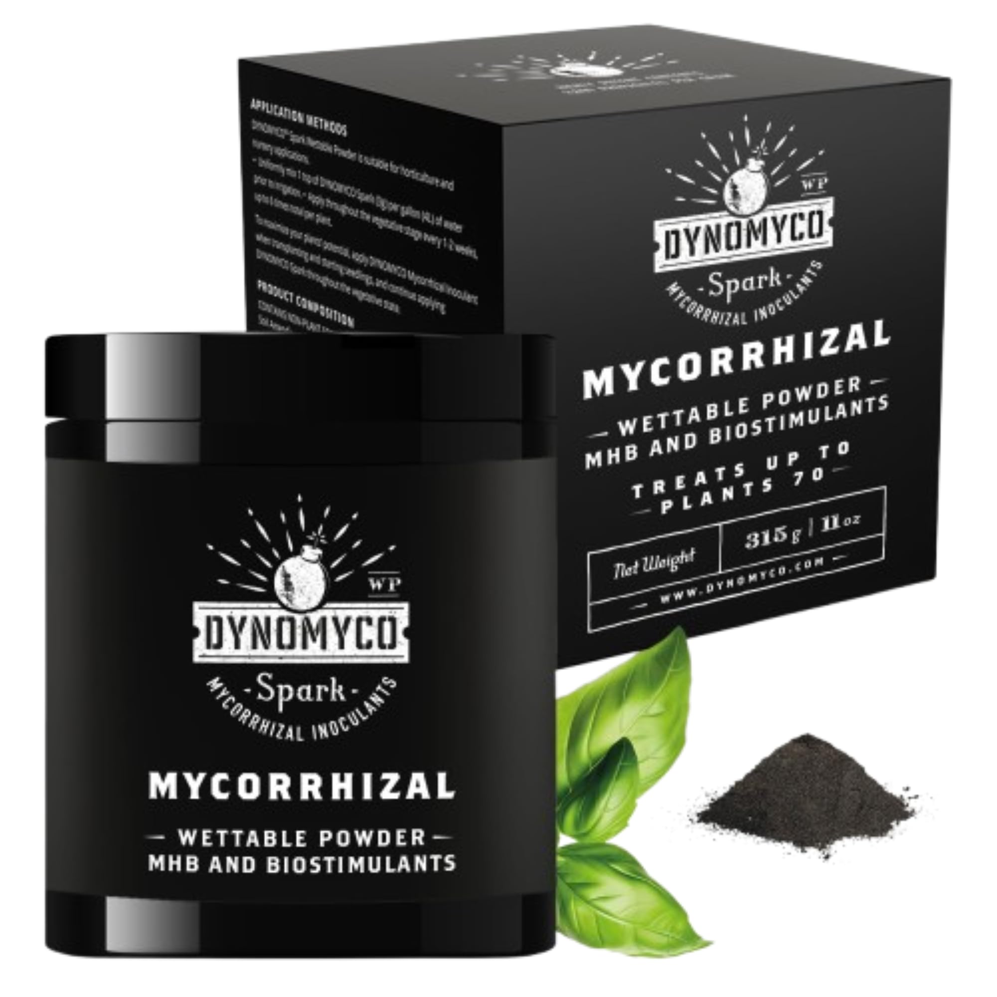 DYNOMYCOSpark WP Mycorrhizal Fungi, 11oz Wettable Powder – 3-In-1 Root Enhancer Amplifies Nutrient Uptake & Yield –Treats 70 Plants, Indoor/Outdoor Bio-Stimulant – Dissolves Fast in Seed Starter Soil